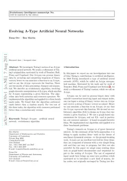Evolving A-Type Artificial Neural Networks