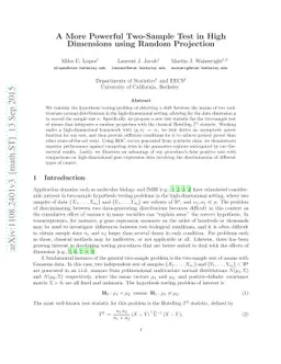 A More Powerful Two-Sample Test in High Dimensions using Random
  Projection