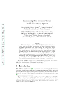 Enhanced public key security for the McEliece cryptosystem