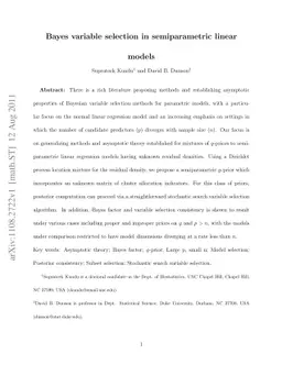 Bayes Variable Selection in Semiparametric Linear Models