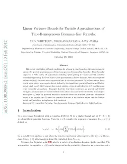 Linear Variance Bounds for Particle Approximations of Time-Homogeneous
  Feynman-Kac Formulae