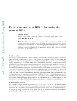 Partial wave analysis at BES III harnessing the power of GPUs
