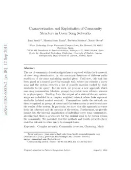 Characterization and exploitation of community structure in cover song
  networks
