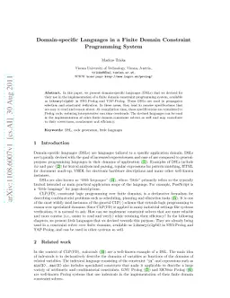 Domain-specific Languages in a Finite Domain Constraint Programming
  System