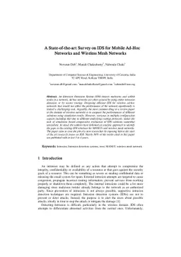 A State-of-the-art Survey on IDS for Mobile Ad-Hoc Networks and Wireless
  Mesh Networks