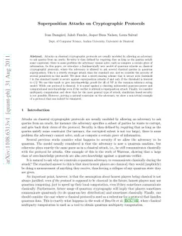 Superposition Attacks on Cryptographic Protocols