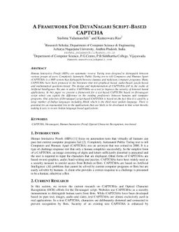 A Framework for Devanagari Script-based Captcha