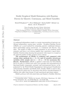 Stable Graphical Model Estimation with Random Forests for Discrete,
  Continuous, and Mixed Variables