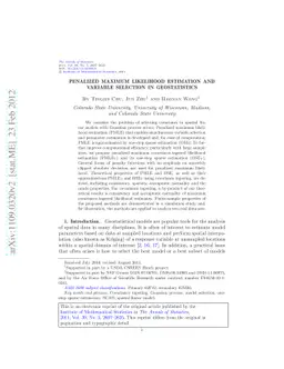 Penalized maximum likelihood estimation and variable selection in
  geostatistics