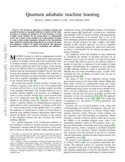 Quantum adiabatic machine learning