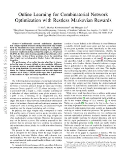 Online Learning for Combinatorial Network Optimization with Restless
  Markovian Rewards