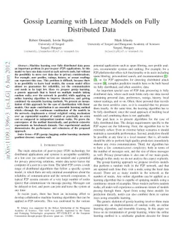 Gossip Learning with Linear Models on Fully Distributed Data