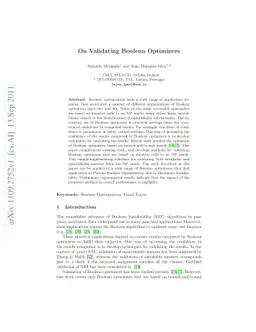 On Validating Boolean Optimizers