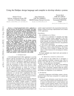 Using the DiaSpec design language and compiler to develop robotics
  systems