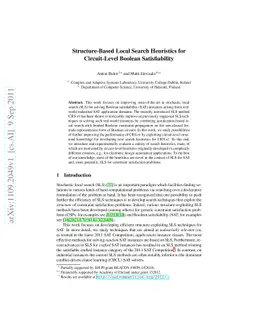 Structure-Based Local Search Heuristics for Circuit-Level Boolean
  Satisfiability