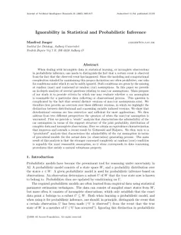 Ignorability in Statistical and Probabilistic Inference