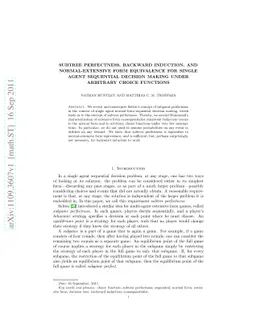 Subtree perfectness, backward induction, and normal-extensive form
  equivalence for single agent sequential decision making under arbitrary
  choice functions