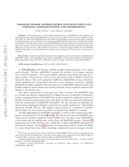 Parallel Sparse Matrix-Matrix Multiplication and Indexing:
  Implementation and Experiments