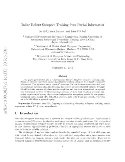 Online Robust Subspace Tracking from Partial Information