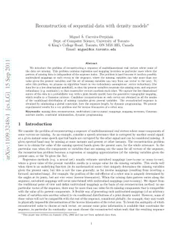 Reconstruction of sequential data with density models