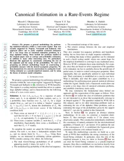 Canonical Estimation in a Rare-Events Regime