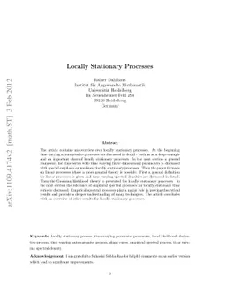 Locally Stationary Processes