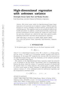 High-dimensional regression with unknown variance