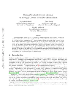 Making Gradient Descent Optimal for Strongly Convex Stochastic
  Optimization
