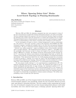 Where Ígnoring Delete Lists' Works: Local Search Topology in Planning
  Benchmarks