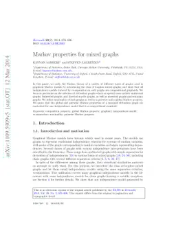 Markov properties for mixed graphs