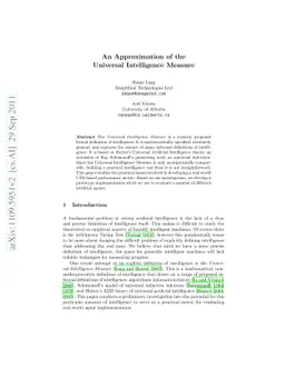 An Approximation of the Universal Intelligence Measure
