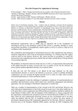 The Grid: Prospects for Application in Metrology