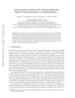 Interconnection network with a shared whiteboard: Impact of
  (a)synchronicity on computing power
