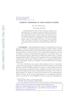 Stability properties of some particle filters