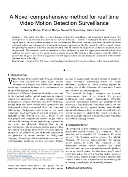 A Novel comprehensive method for real time Video Motion Detection
  Surveillance