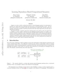 Learning Dependency-Based Compositional Semantics