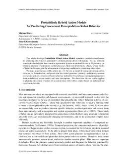 Probabilistic Hybrid Action Models for Predicting Concurrent
  Percept-driven Robot Behavior