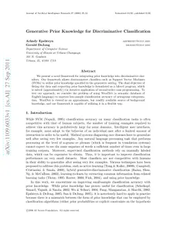 Generative Prior Knowledge for Discriminative Classification