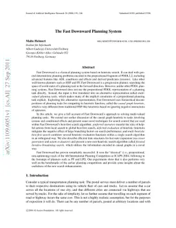 The Fast Downward Planning System