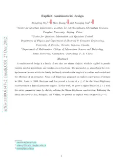 Explicit combinatorial design