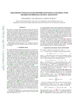 Likelihood Consensus-Based Distributed Particle Filtering with
  Distributed Proposal Density Adaptation