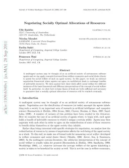 Negotiating Socially Optimal Allocations of Resources