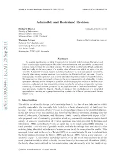 Admissible and Restrained Revision