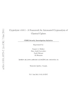 Cryptolysis v.0.0.1 - A Framework for Automated Cryptanalysis of
  Classical Ciphers