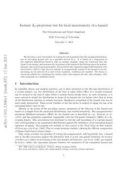 Isotonic L_2-projection test for local monotonicity of a hazard