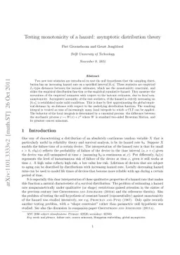 Testing monotonicity of a hazard: asymptotic distribution theory