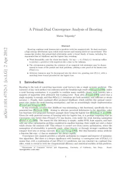 A Primal-Dual Convergence Analysis of Boosting