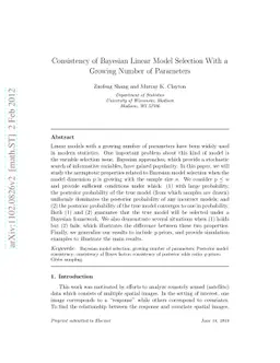 Consistency of Bayesian Linear Model Selection With a Growing Number of
  Parameters
