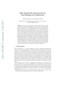 Fully Simulatable Quantum-Secure Coin-Flipping and Applications