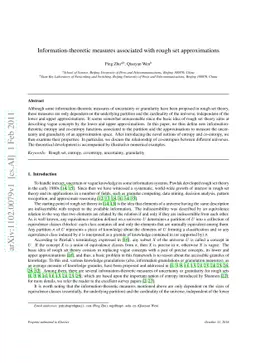 Information-theoretic measures associated with rough set approximations
